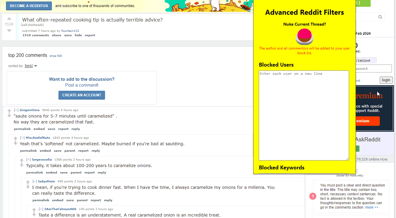 Advanced Reddit Filters